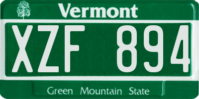 VT license plate XZF894