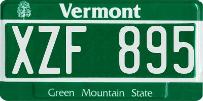 VT license plate XZF895