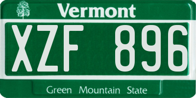 VT license plate XZF896