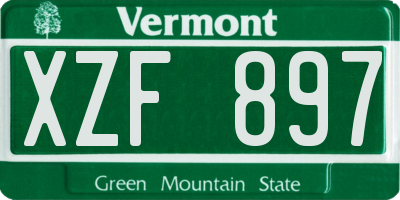 VT license plate XZF897