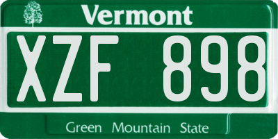 VT license plate XZF898
