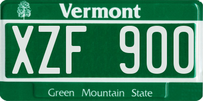 VT license plate XZF900