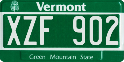 VT license plate XZF902