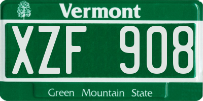 VT license plate XZF908