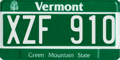 VT license plate XZF910