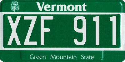 VT license plate XZF911