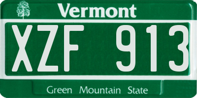 VT license plate XZF913