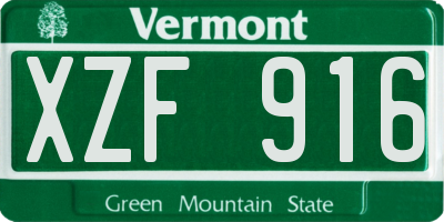 VT license plate XZF916