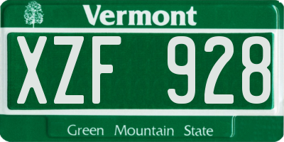 VT license plate XZF928