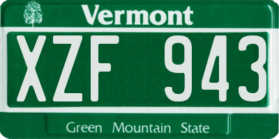 VT license plate XZF943