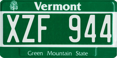 VT license plate XZF944