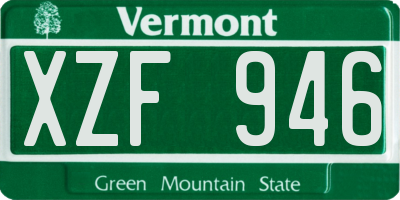 VT license plate XZF946