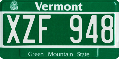 VT license plate XZF948