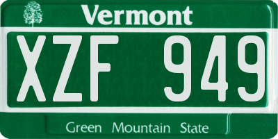 VT license plate XZF949