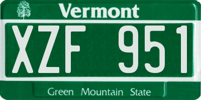 VT license plate XZF951