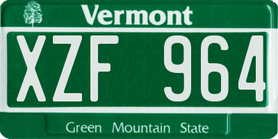 VT license plate XZF964