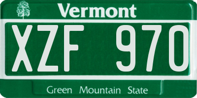 VT license plate XZF970