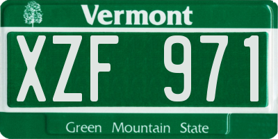 VT license plate XZF971