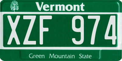VT license plate XZF974