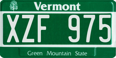 VT license plate XZF975