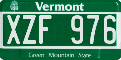 VT license plate XZF976
