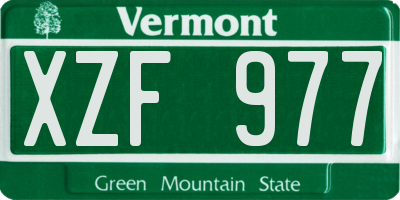 VT license plate XZF977