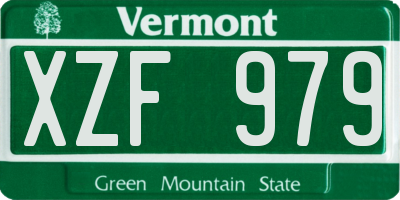 VT license plate XZF979
