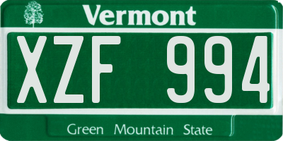 VT license plate XZF994
