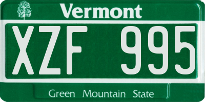 VT license plate XZF995