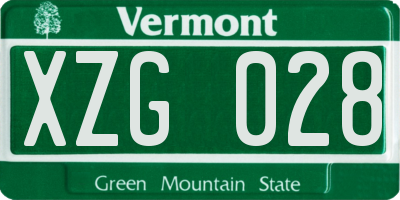VT license plate XZG028