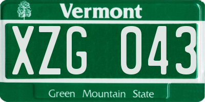 VT license plate XZG043