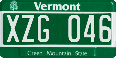 VT license plate XZG046
