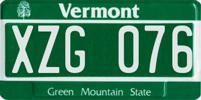 VT license plate XZG076