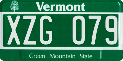VT license plate XZG079