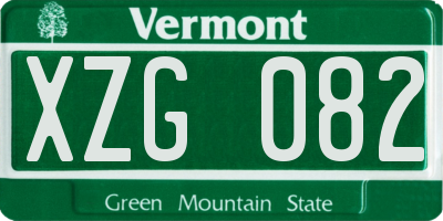 VT license plate XZG082