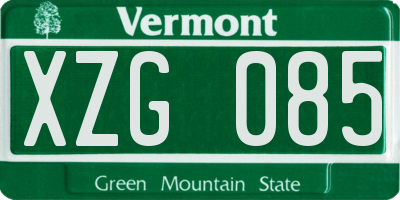 VT license plate XZG085