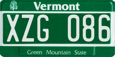 VT license plate XZG086