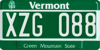 VT license plate XZG088