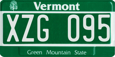 VT license plate XZG095