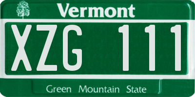 VT license plate XZG111