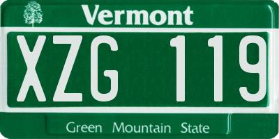 VT license plate XZG119