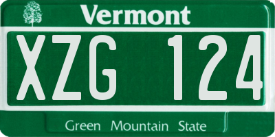 VT license plate XZG124