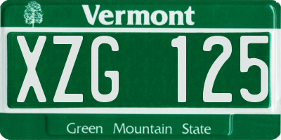 VT license plate XZG125