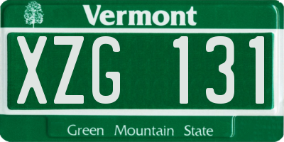 VT license plate XZG131
