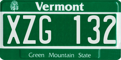 VT license plate XZG132