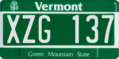 VT license plate XZG137