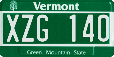VT license plate XZG140