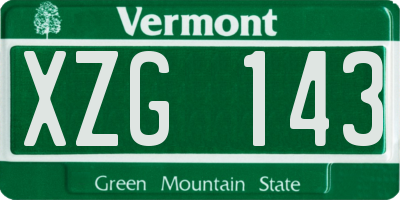 VT license plate XZG143