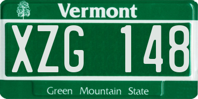 VT license plate XZG148