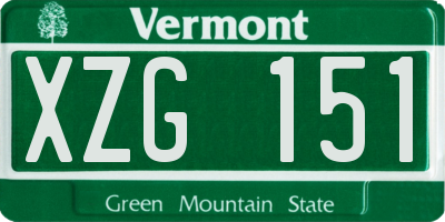 VT license plate XZG151